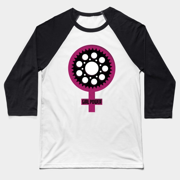 Chain Ring GIRL POWER! Baseball T-Shirt by NeddyBetty